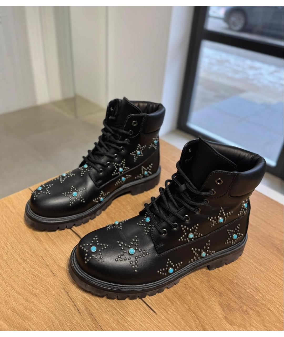 VALENTINO Черные кожаные ботинки, фото 2