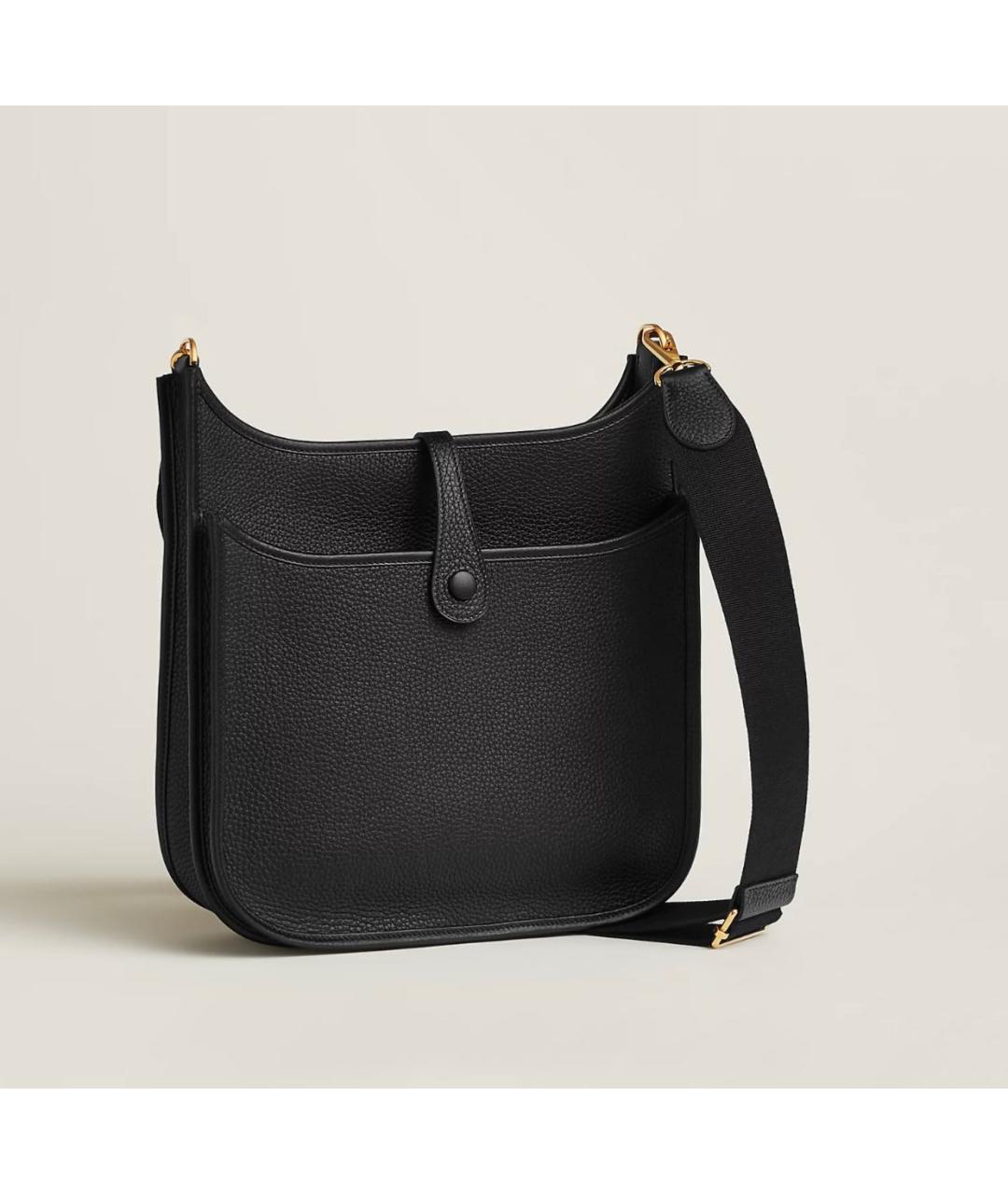 HERMES Черная кожаная сумка через плечо, фото 3