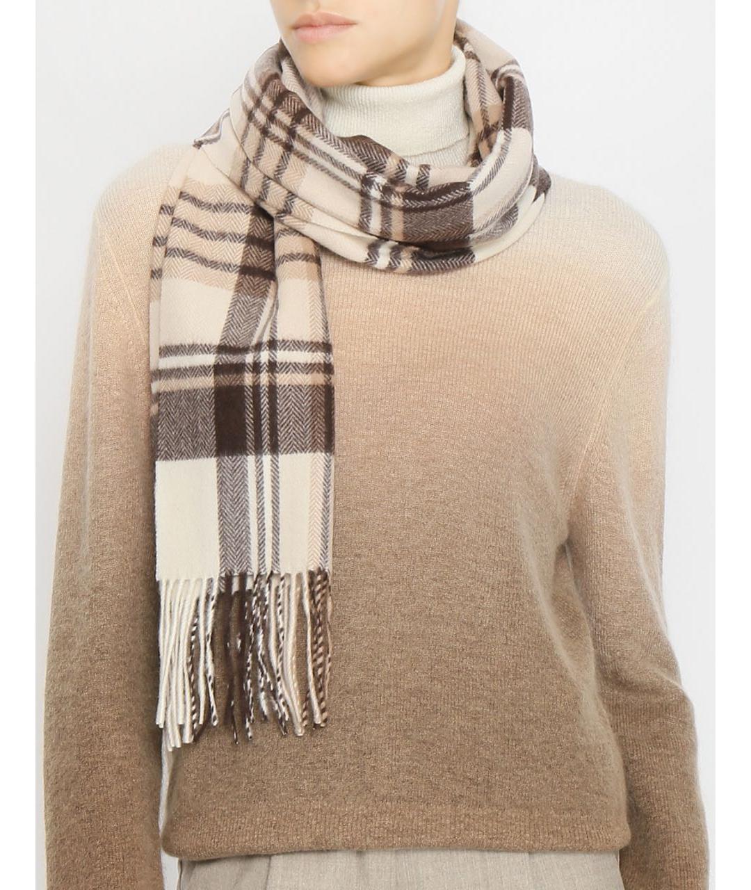 WEEKEND MAX MARA Бежевый кашемировый шарф, фото 3