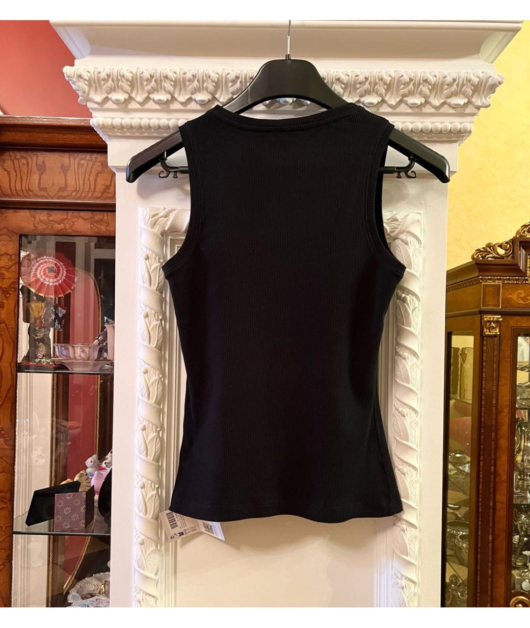 LOEWE Черная хлопко-эластановая майка, фото 2