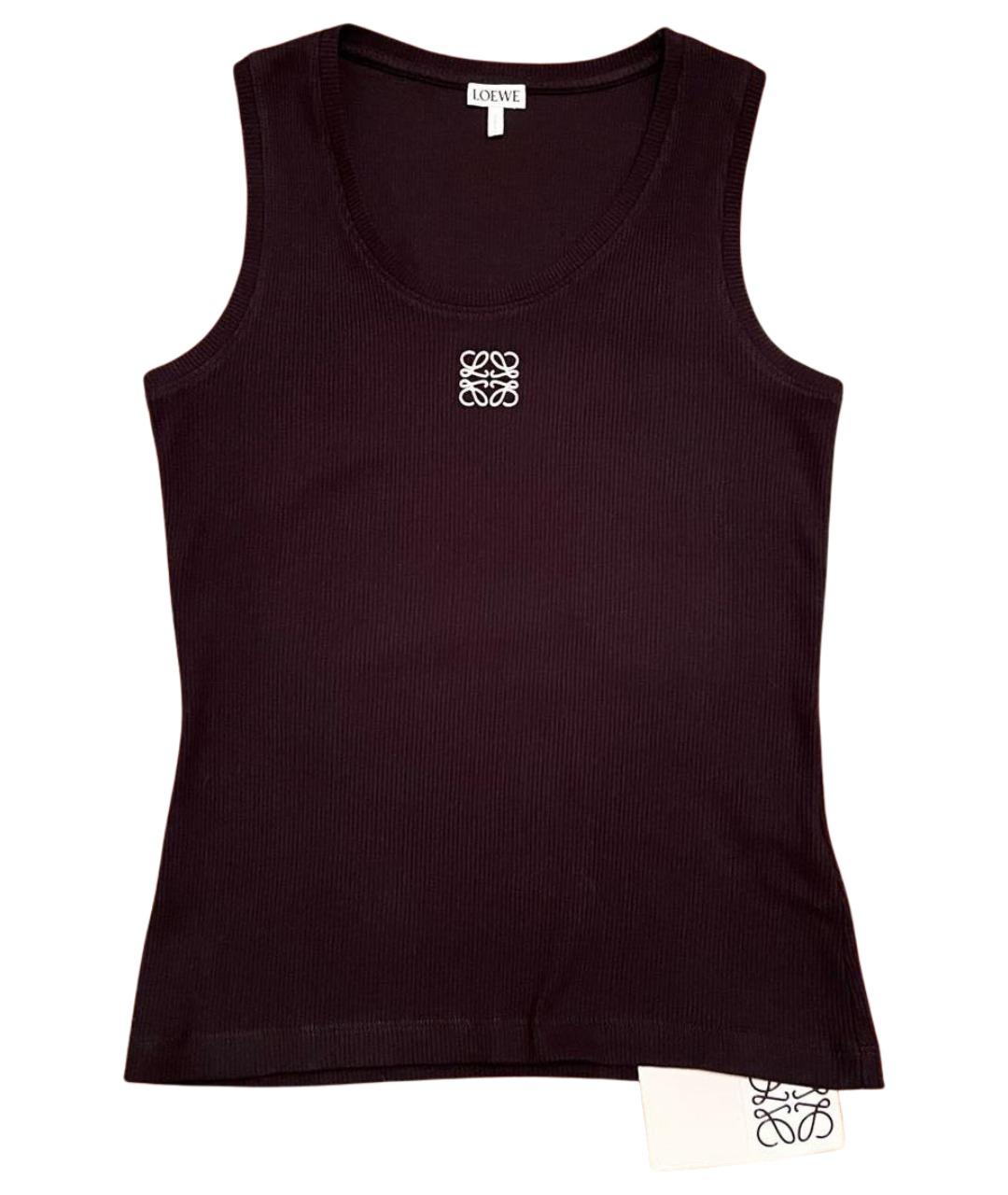 LOEWE Черная хлопко-эластановая майка, фото 1