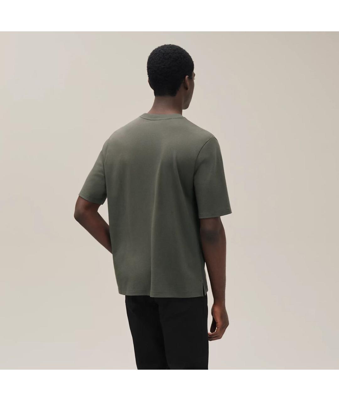 HERMES Хаки хлопковая футболка, фото 3