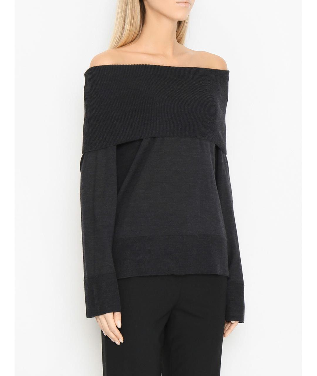 MAX MARA Антрацитовый шерстяной джемпер / свитер, фото 2