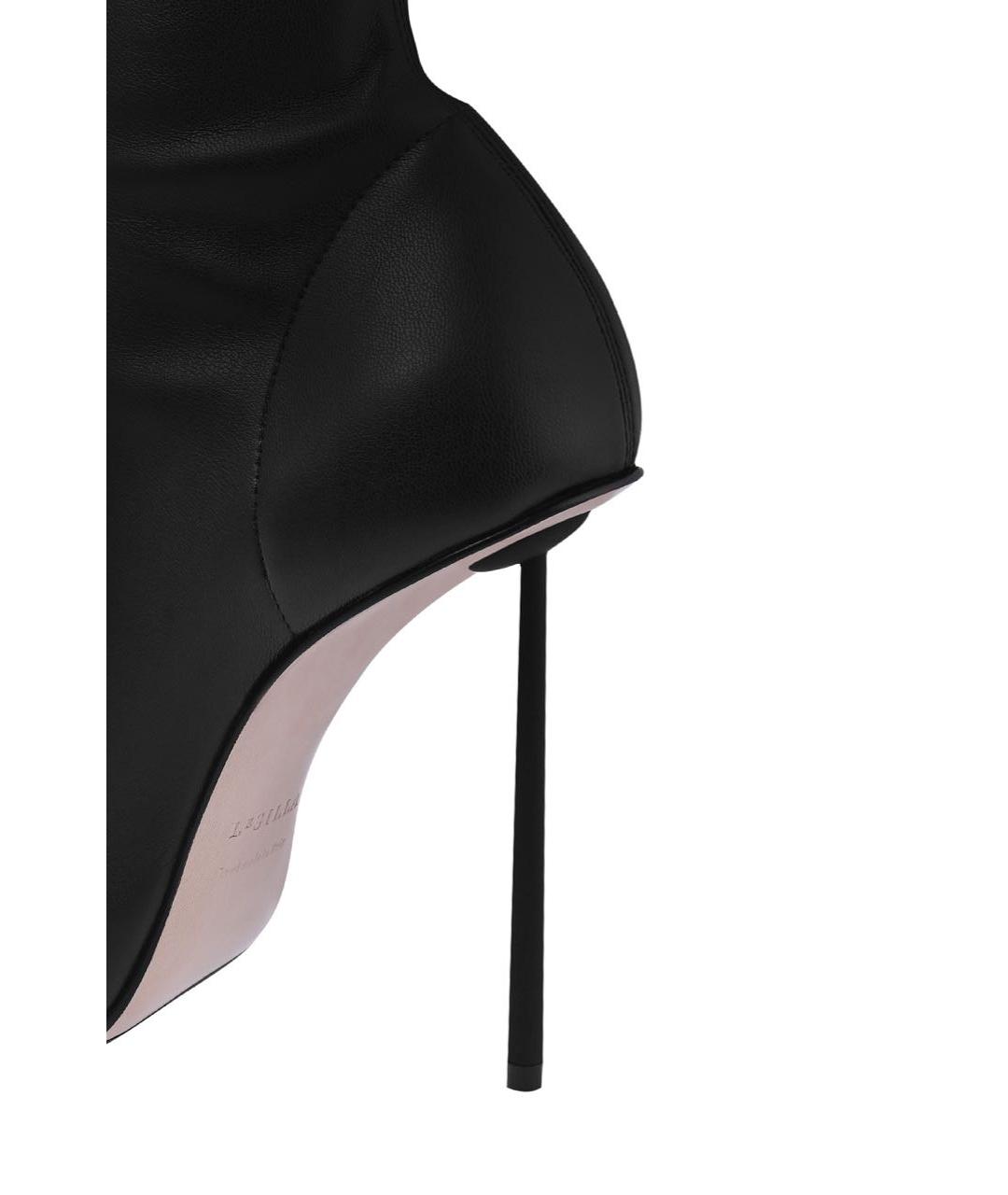 LE SILLA Черные кожаные ботфорты, фото 4