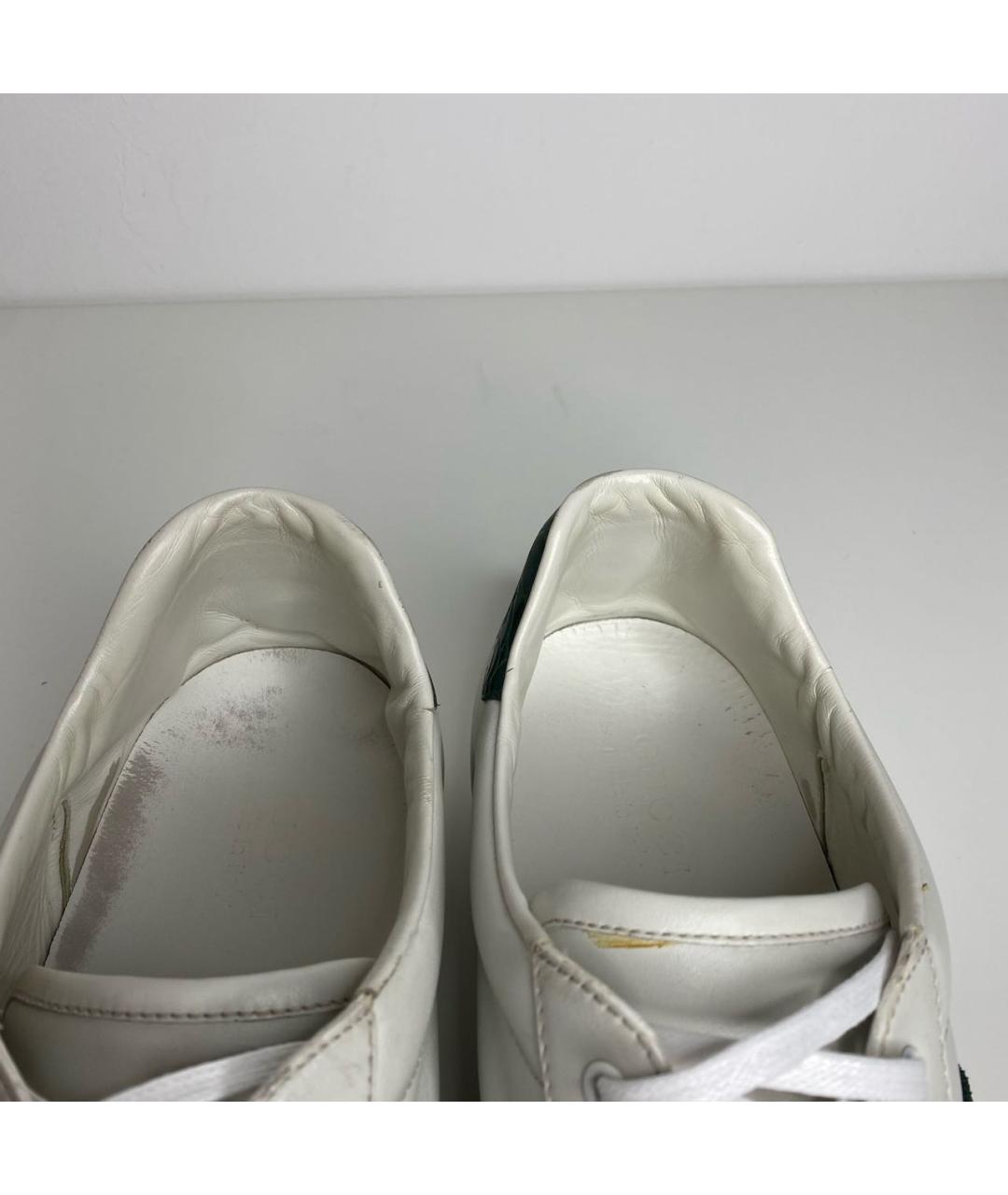 GUCCI Белые кожаные низкие кроссовки / кеды, фото 8