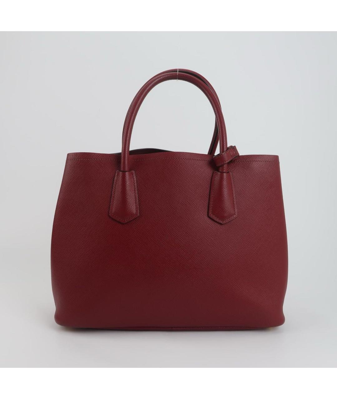 PRADA Бордовая кожаная сумка тоут, фото 4