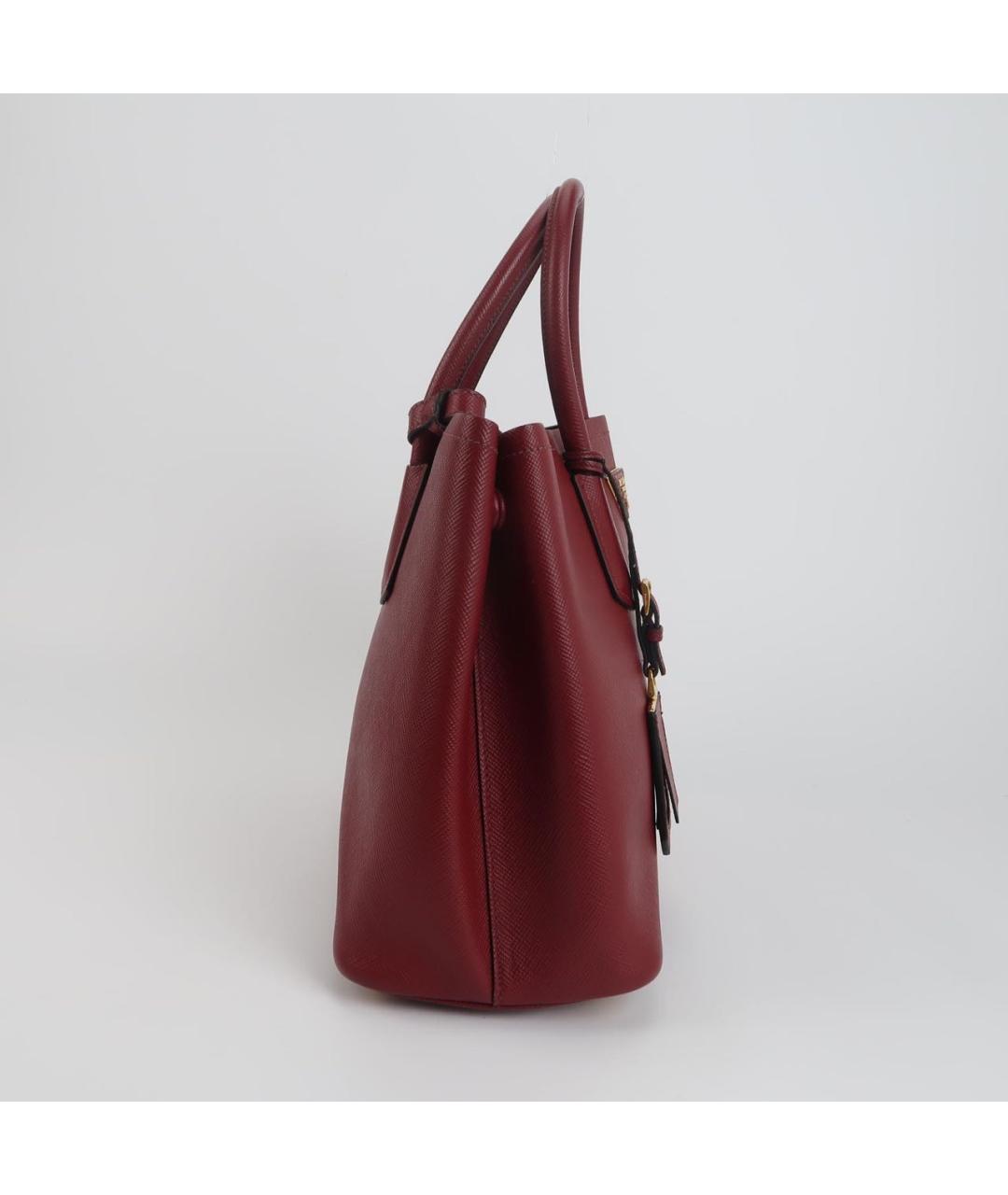 PRADA Бордовая кожаная сумка тоут, фото 3