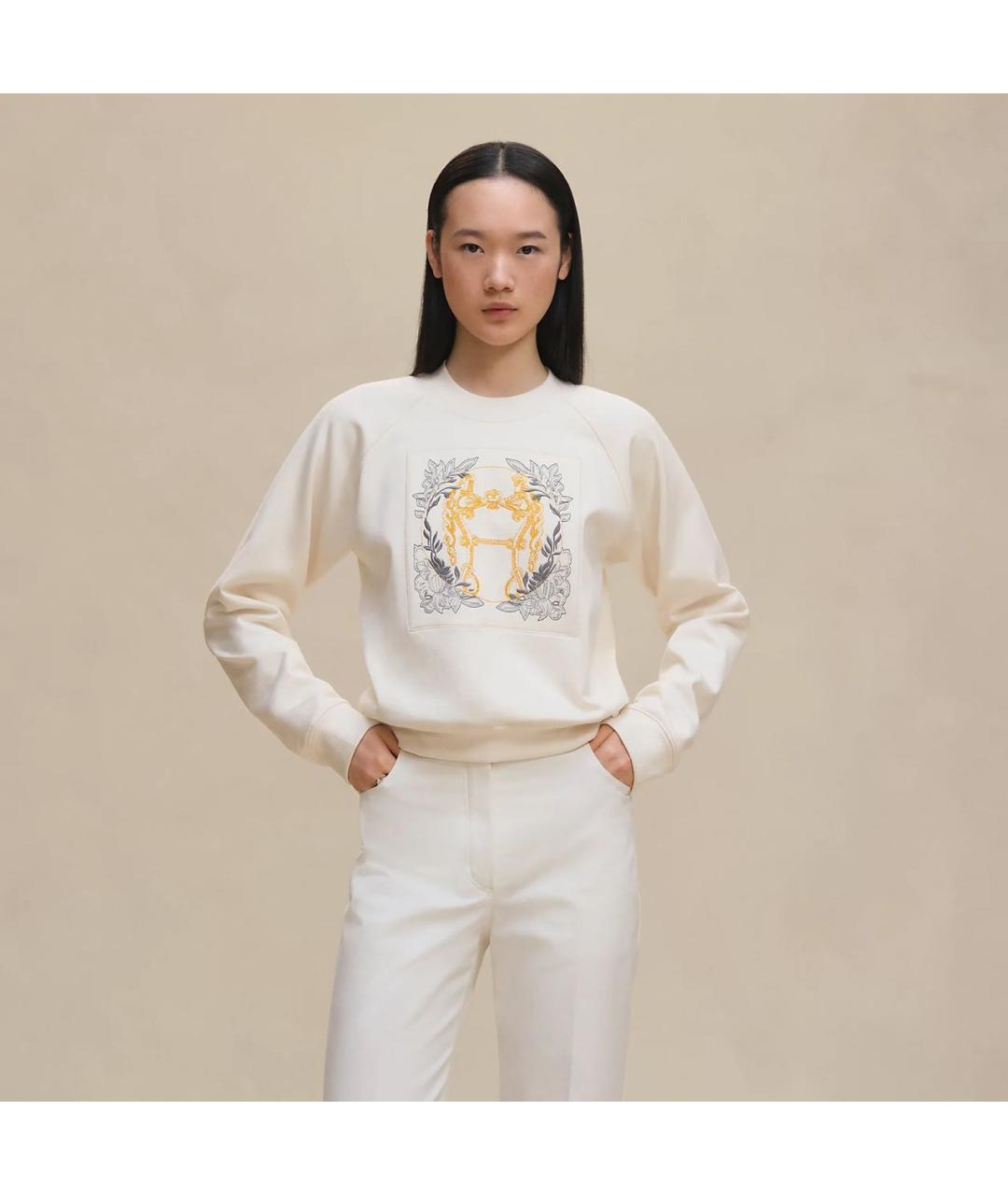 HERMES Белый шелковый джемпер / свитер, фото 2