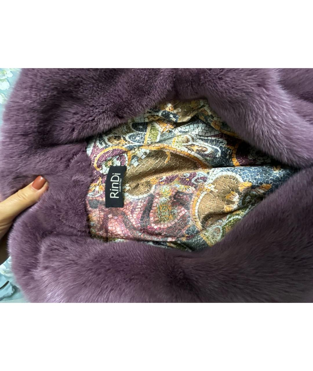 RINDI Фиолетовая меховая шуба, фото 3