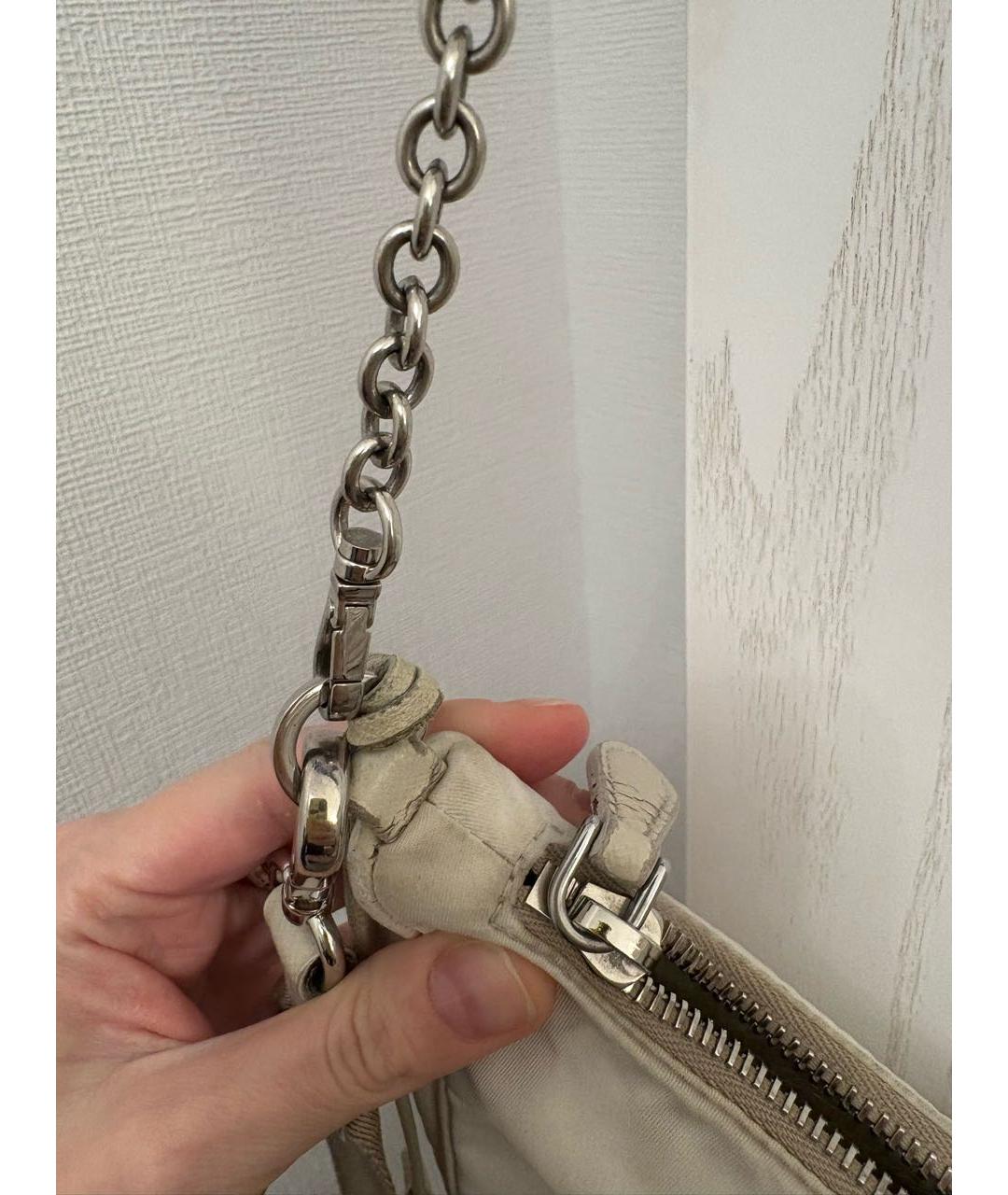 PRADA Белая тканевая сумка через плечо, фото 4