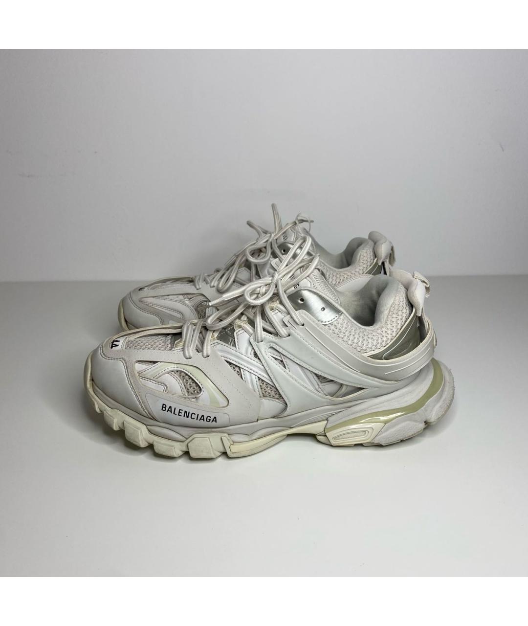 BALENCIAGA Белые низкие кроссовки / кеды из искусственной кожи, фото 3