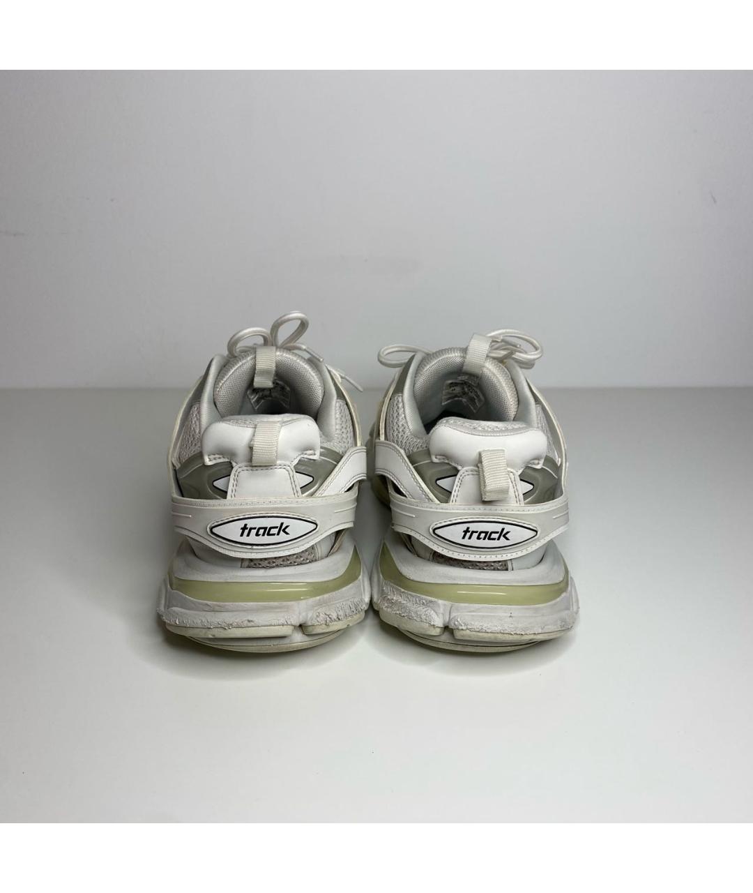 BALENCIAGA Белые низкие кроссовки / кеды из искусственной кожи, фото 4