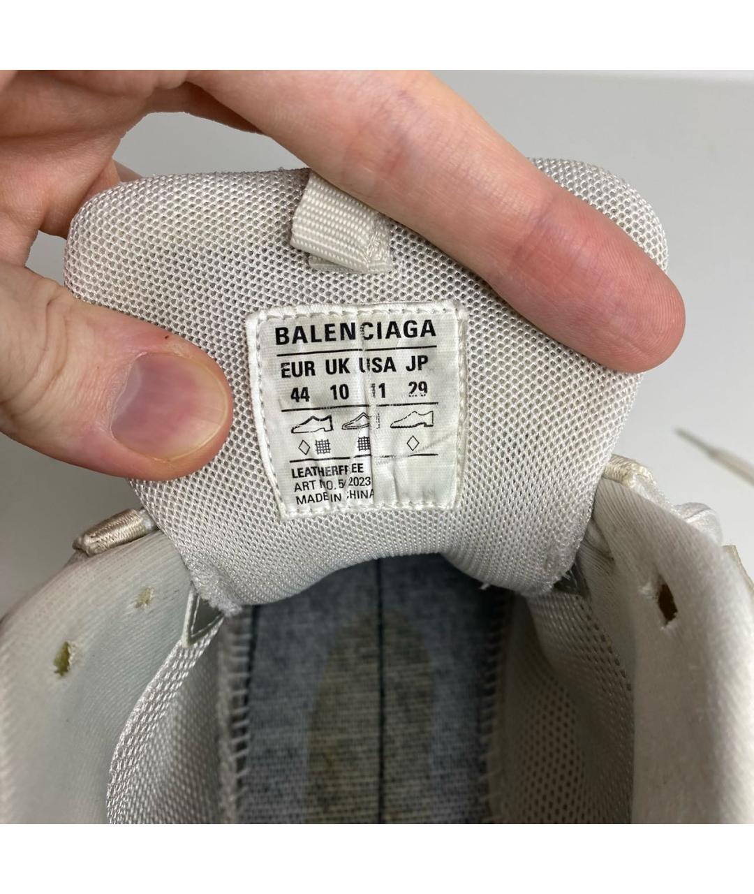 BALENCIAGA Белые низкие кроссовки / кеды из искусственной кожи, фото 8