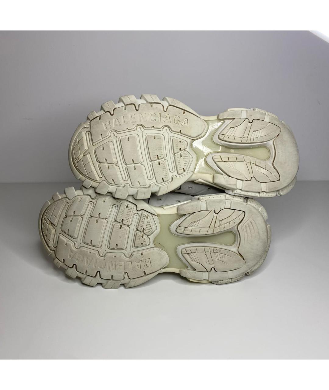 BALENCIAGA Белые низкие кроссовки / кеды из искусственной кожи, фото 5