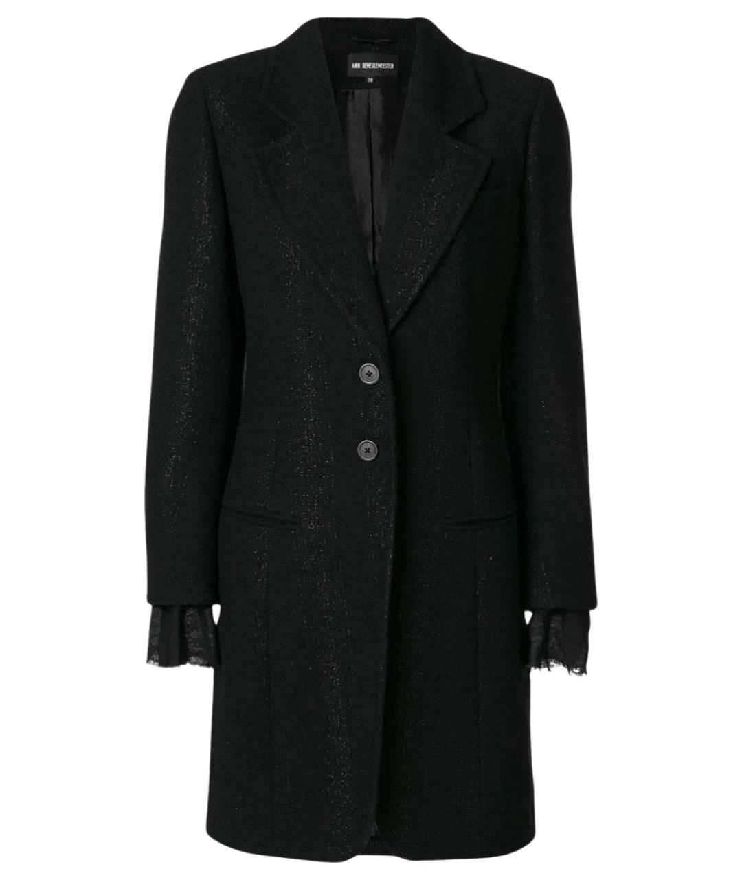 ANN DEMEULEMEESTER Черное шерстяное пальто, фото 1