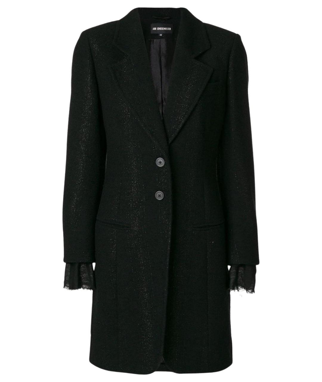 ANN DEMEULEMEESTER Черное шерстяное пальто, фото 6