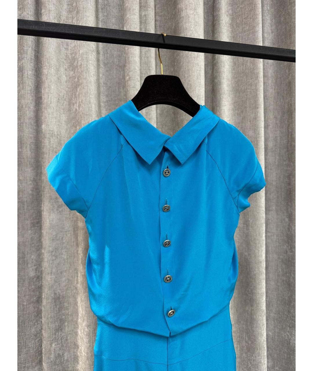 CHANEL Голубое повседневное платье, фото 2