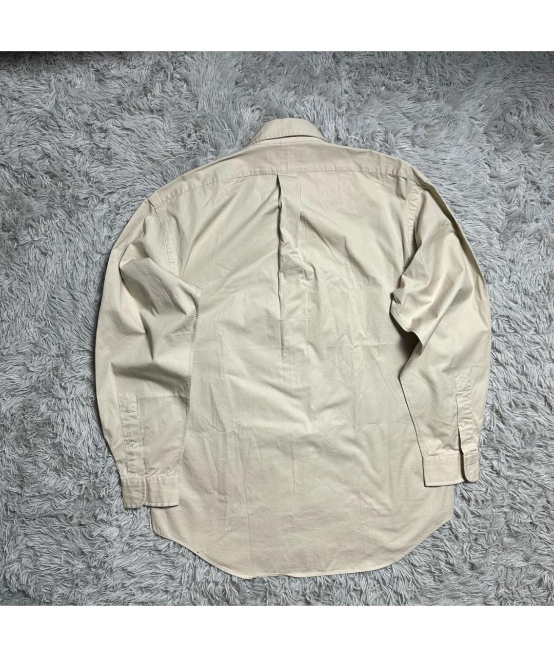 RALPH LAUREN Бежевая хлопковая классическая рубашка, фото 2
