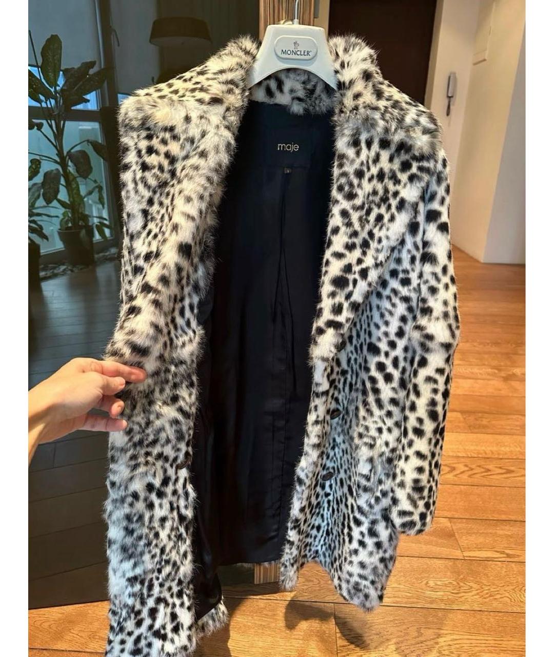 MAJE Белая меховая шуба, фото 3