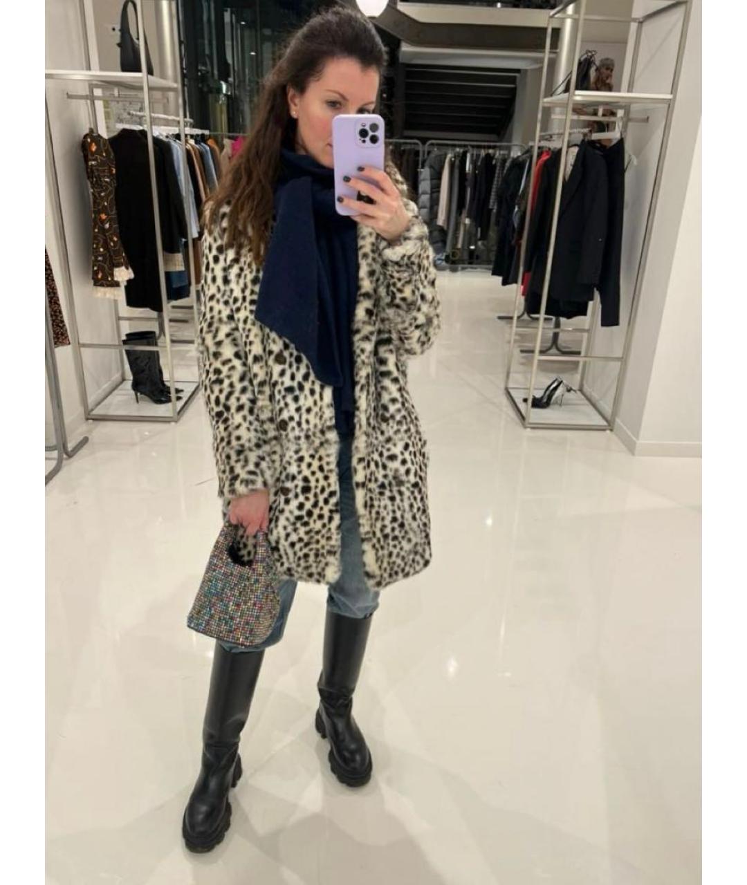 MAJE Белая меховая шуба, фото 6