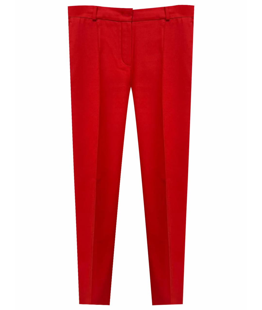 LORO PIANA Красные хлопковые брюки узкие, фото 1