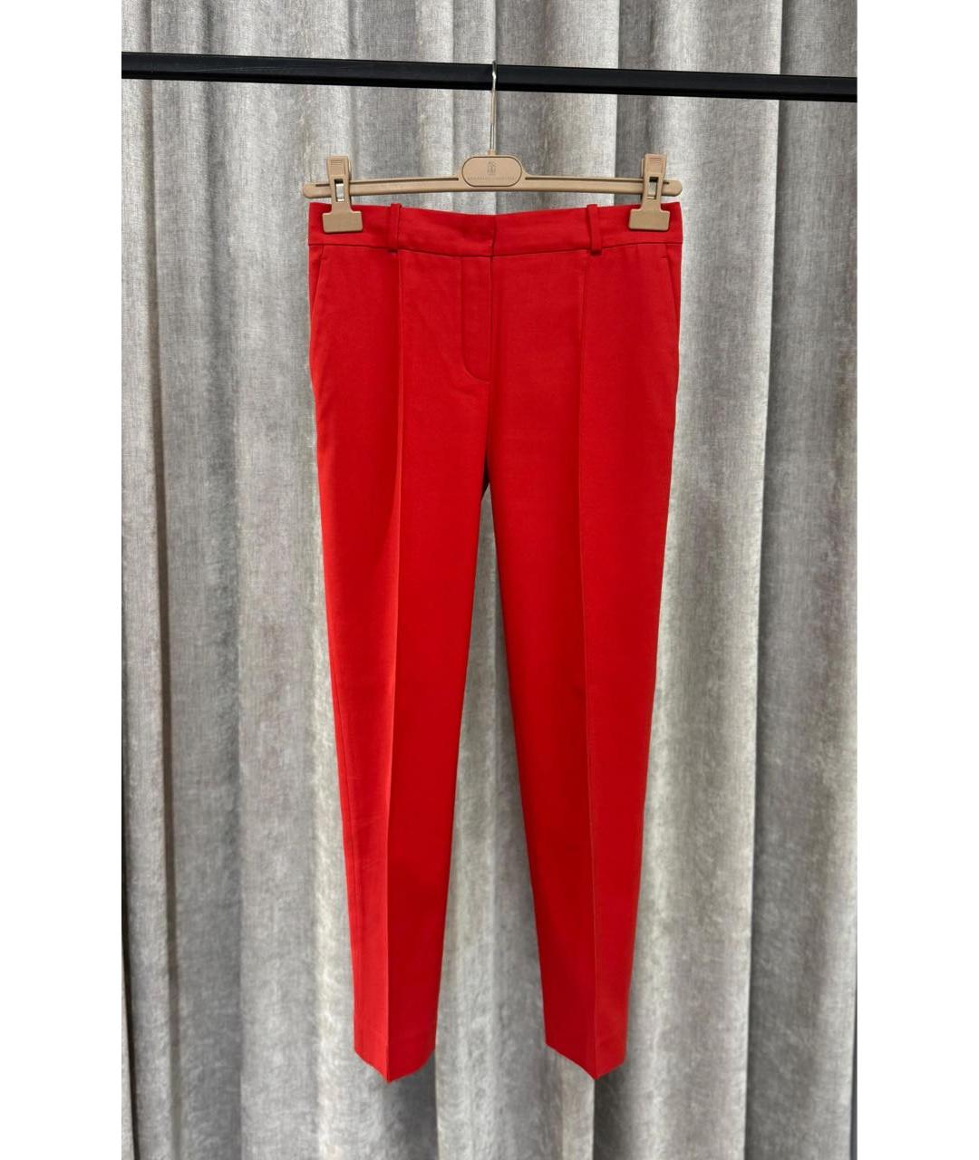 LORO PIANA Красные хлопковые брюки узкие, фото 3