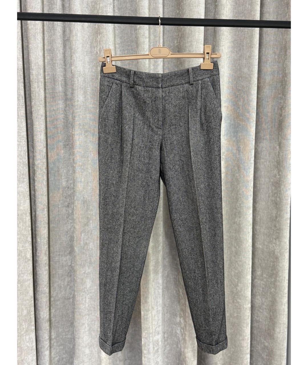 CHRISTIAN DIOR Серые шерстяные брюки узкие, фото 2