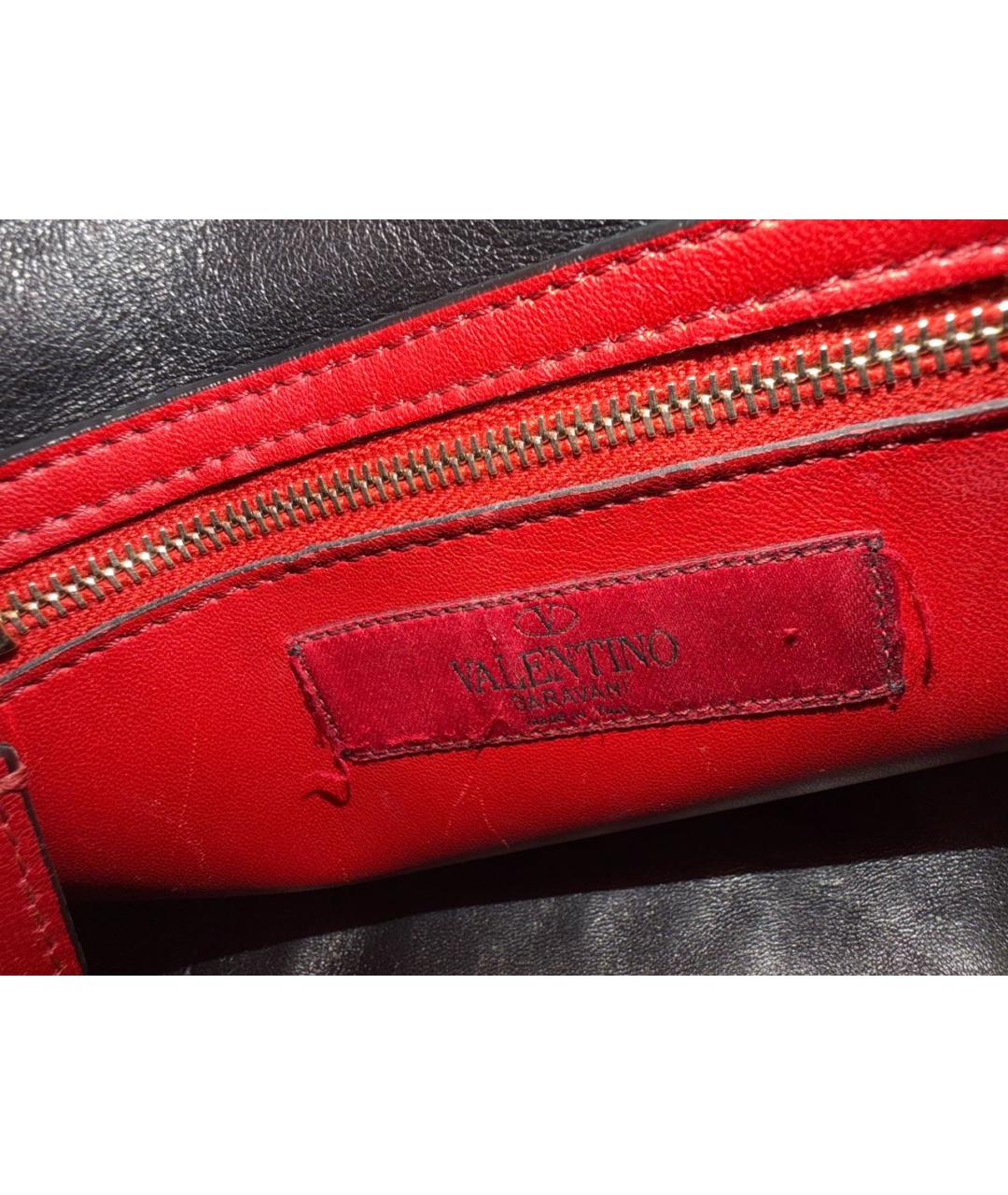 VALENTINO Черная кожаная сумка через плечо, фото 6