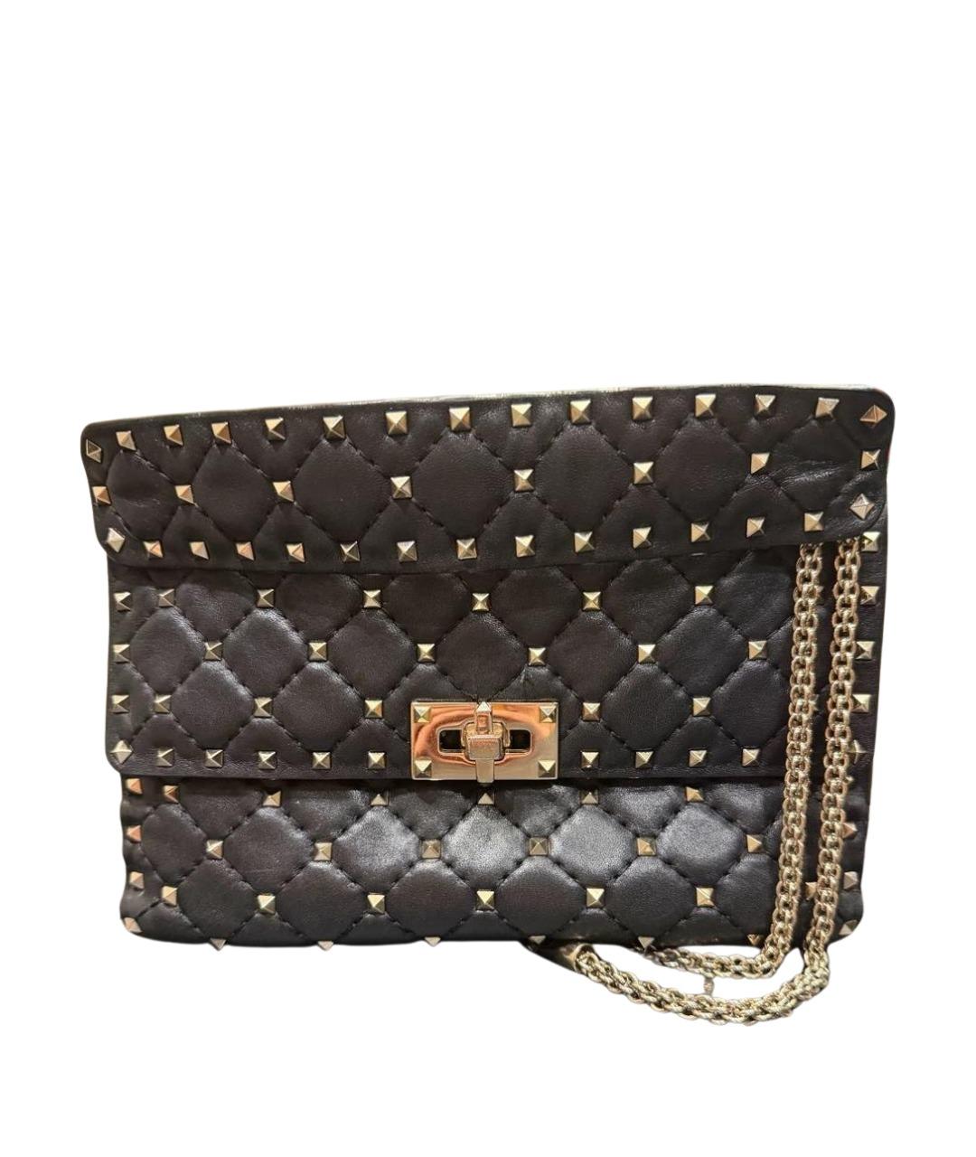 VALENTINO Черная кожаная сумка через плечо, фото 1