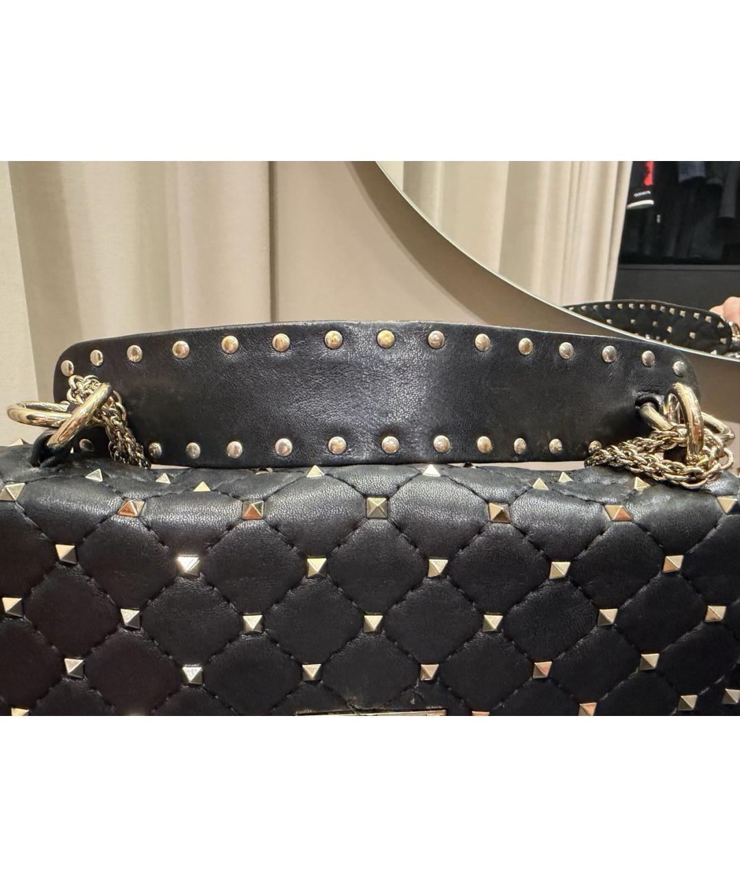 VALENTINO Черная кожаная сумка через плечо, фото 5