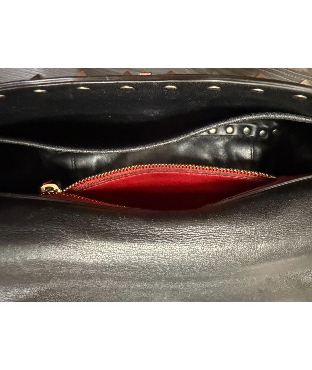 VALENTINO Черная кожаная сумка через плечо, фото 4