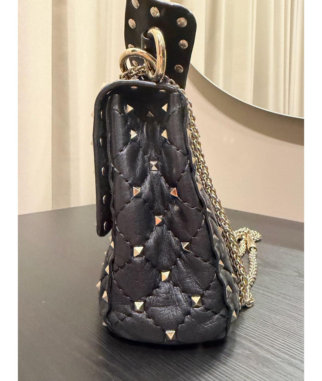 VALENTINO Черная кожаная сумка через плечо, фото 2