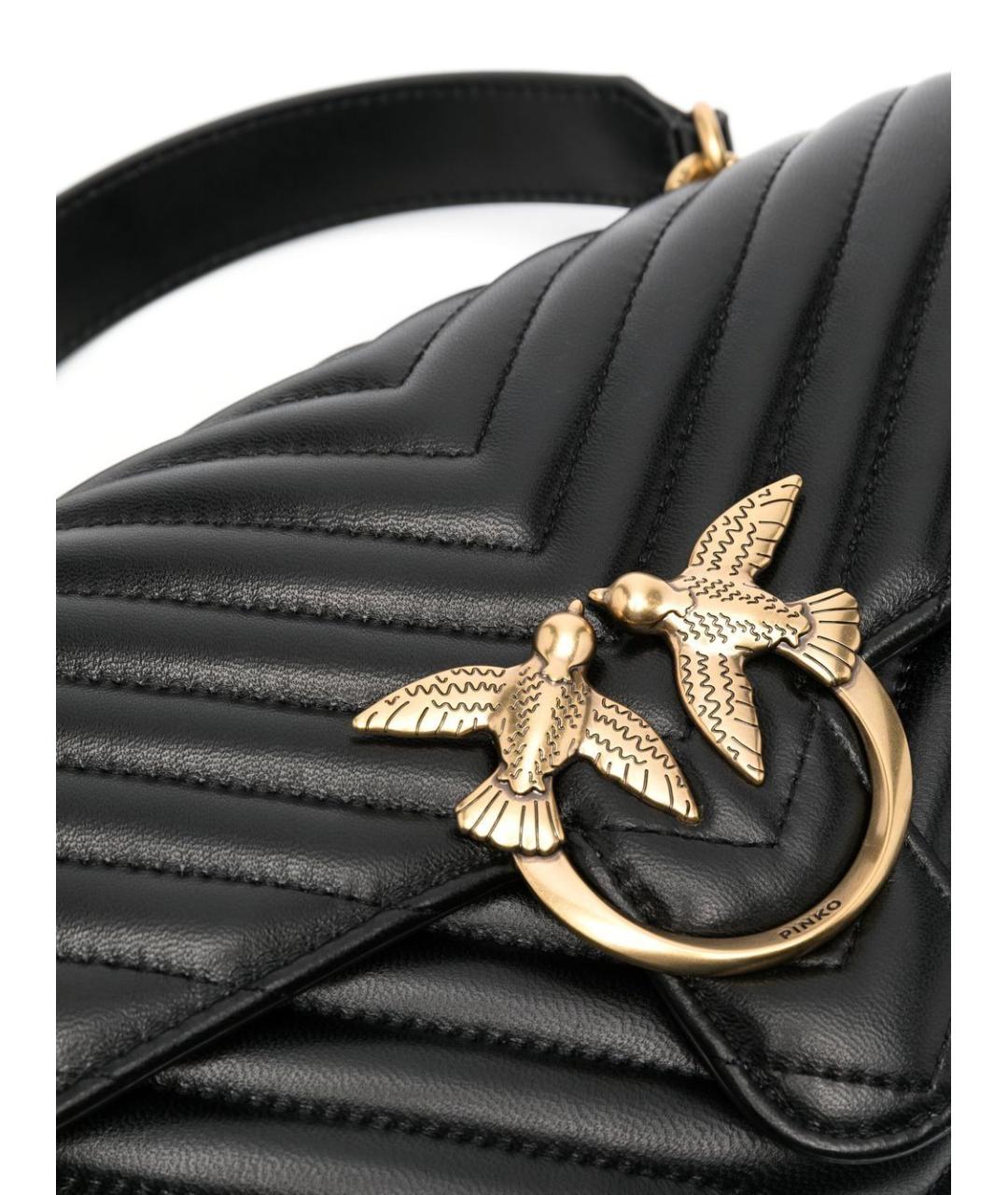 PINKO Черная кожаная сумка через плечо, фото 4