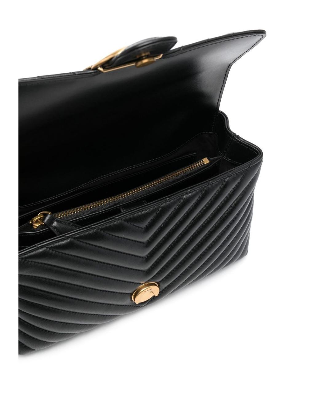 PINKO Черная кожаная сумка через плечо, фото 3