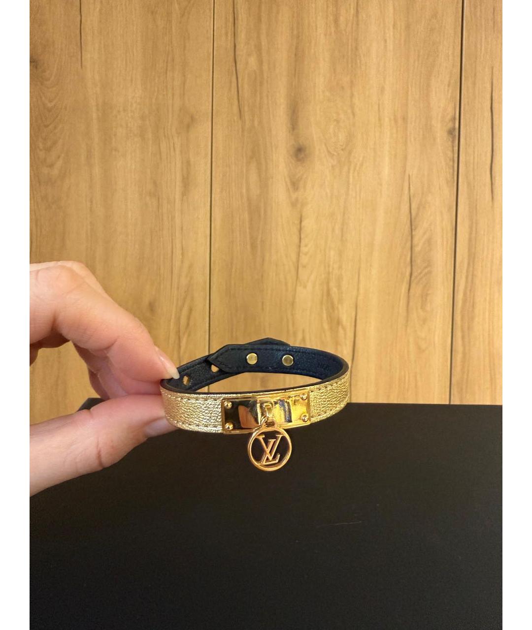 LOUIS VUITTON Золотой кожаный браслет, фото 3