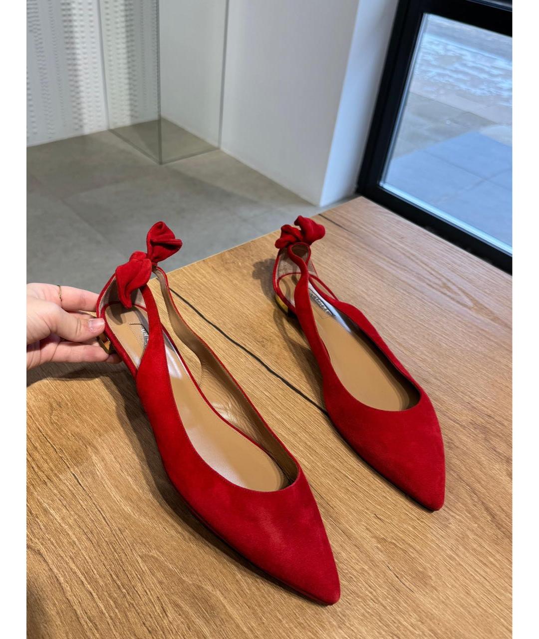 AQUAZZURA Красные замшевые туфли, фото 2