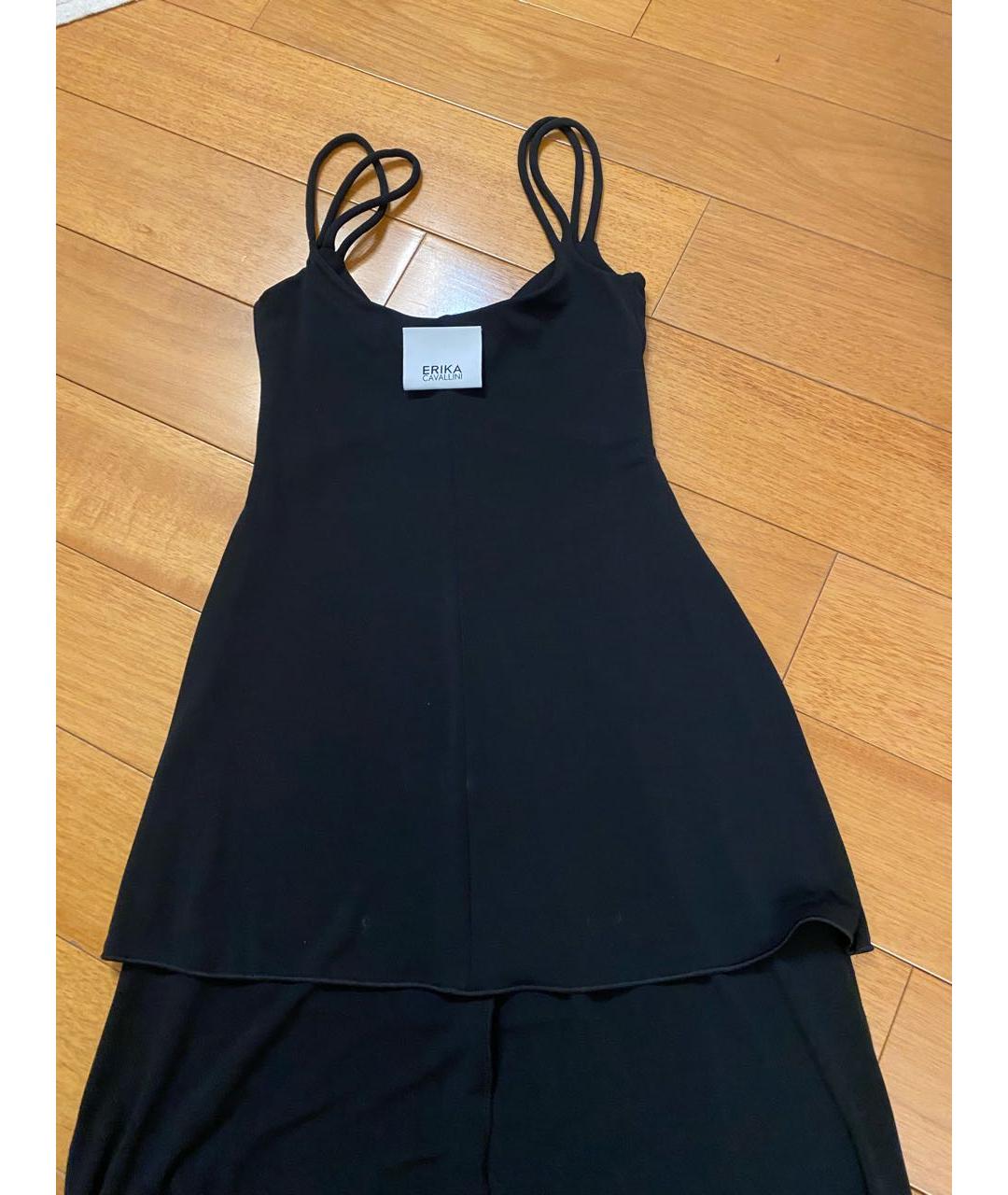 ERIKA CAVALLINI Черное ацетатное коктейльное платье, фото 3