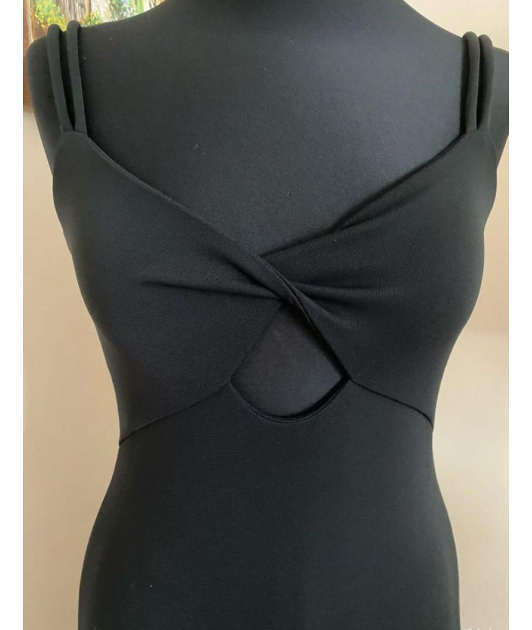 ERIKA CAVALLINI Черное ацетатное коктейльное платье, фото 2