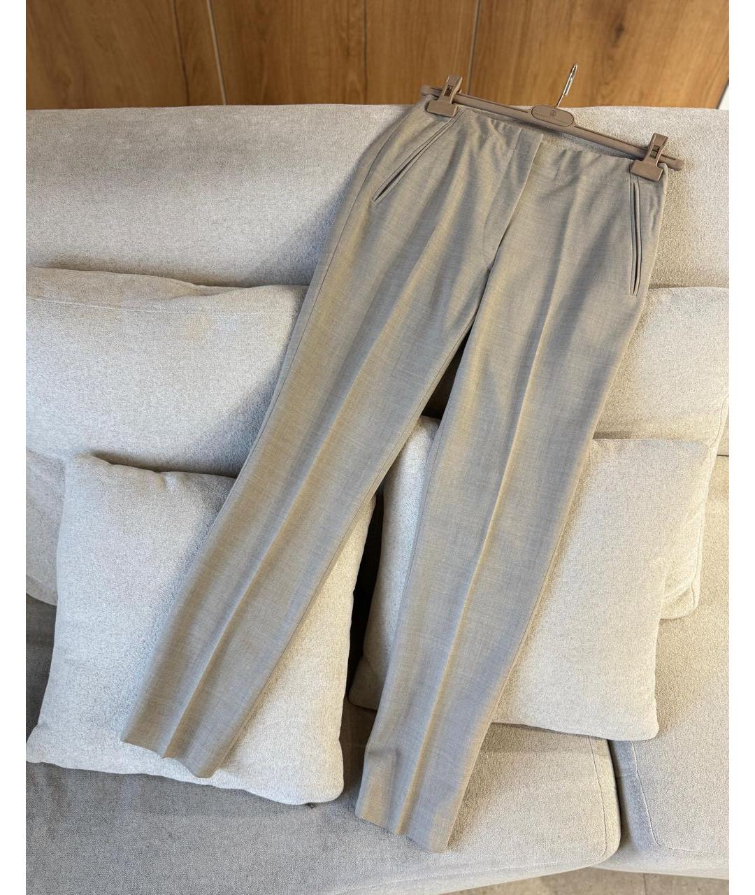 HERMES Серые брюки узкие, фото 3