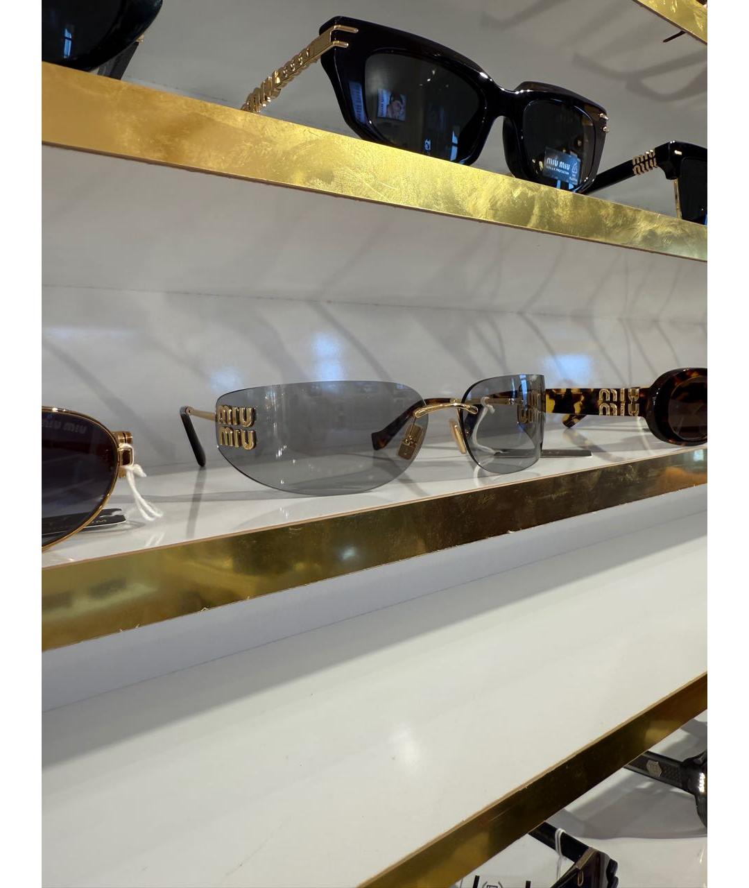 MIU MIU Голубые металлические солнцезащитные очки, фото 3