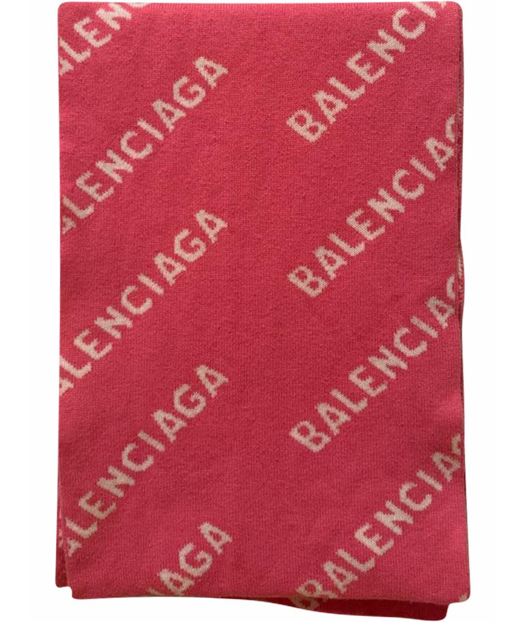 BALENCIAGA Розовый шерстяной шарф, фото 1