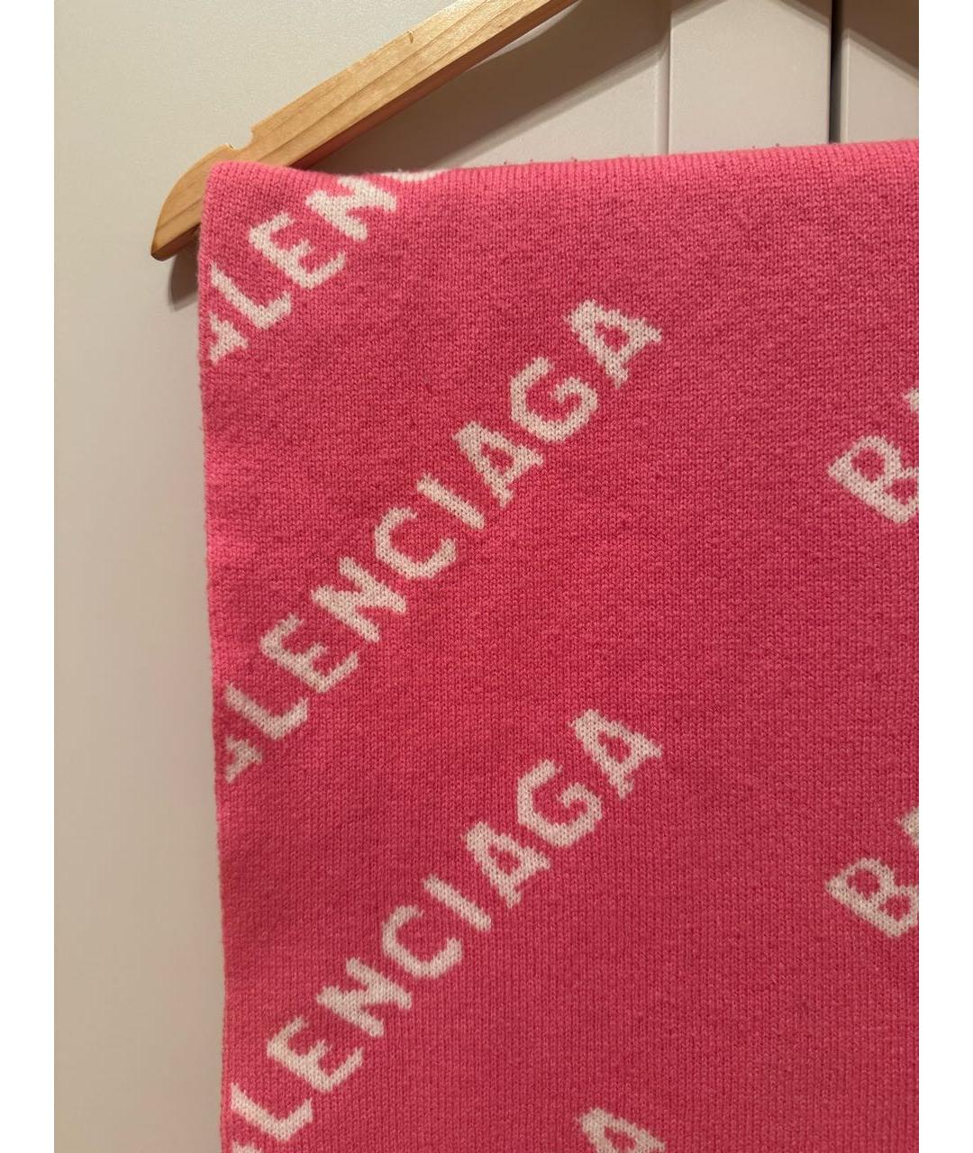 BALENCIAGA Розовый шерстяной шарф, фото 2