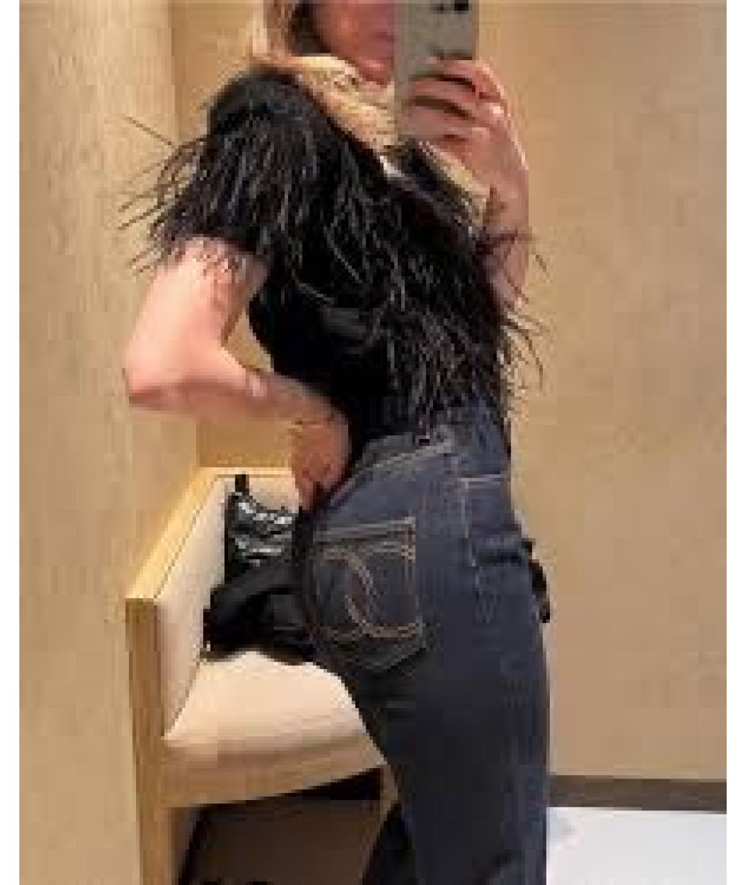 CHANEL Синие хлопковые прямые джинсы, фото 4