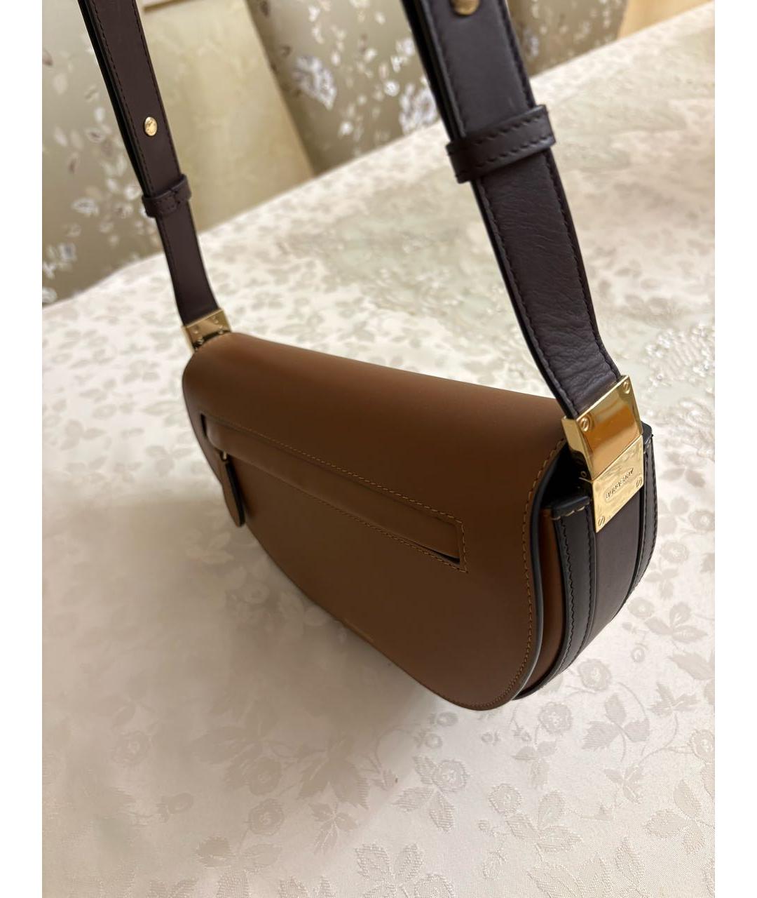 BURBERRY Коричневая кожаная сумка с короткими ручками, фото 7
