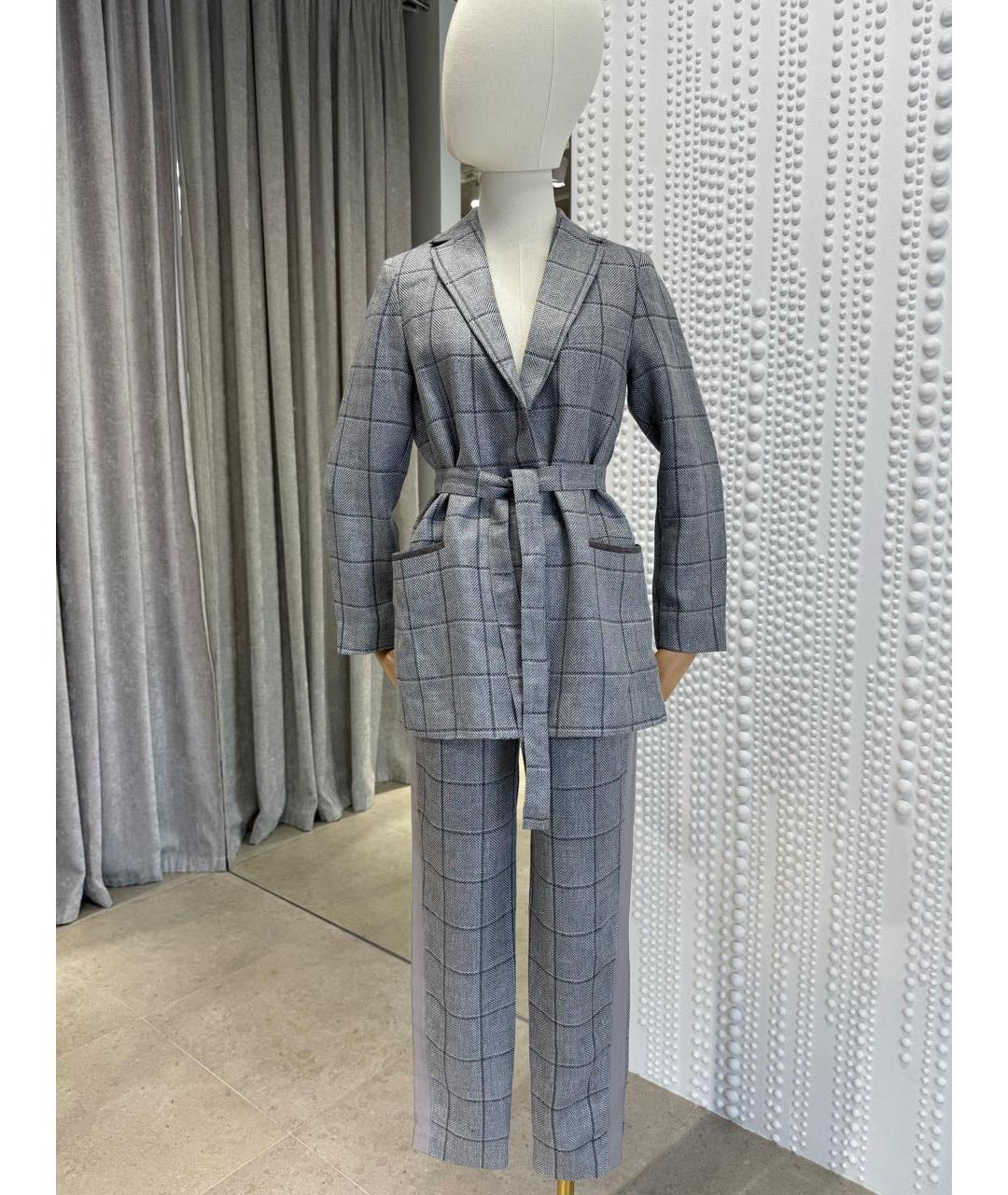 FABIANA FILIPPI Серый хлопковый костюм с брюками, фото 3