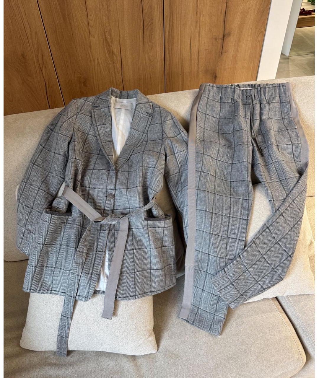 FABIANA FILIPPI Серый хлопковый костюм с брюками, фото 5