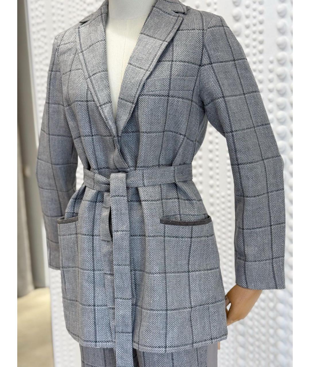 FABIANA FILIPPI Серый хлопковый костюм с брюками, фото 4