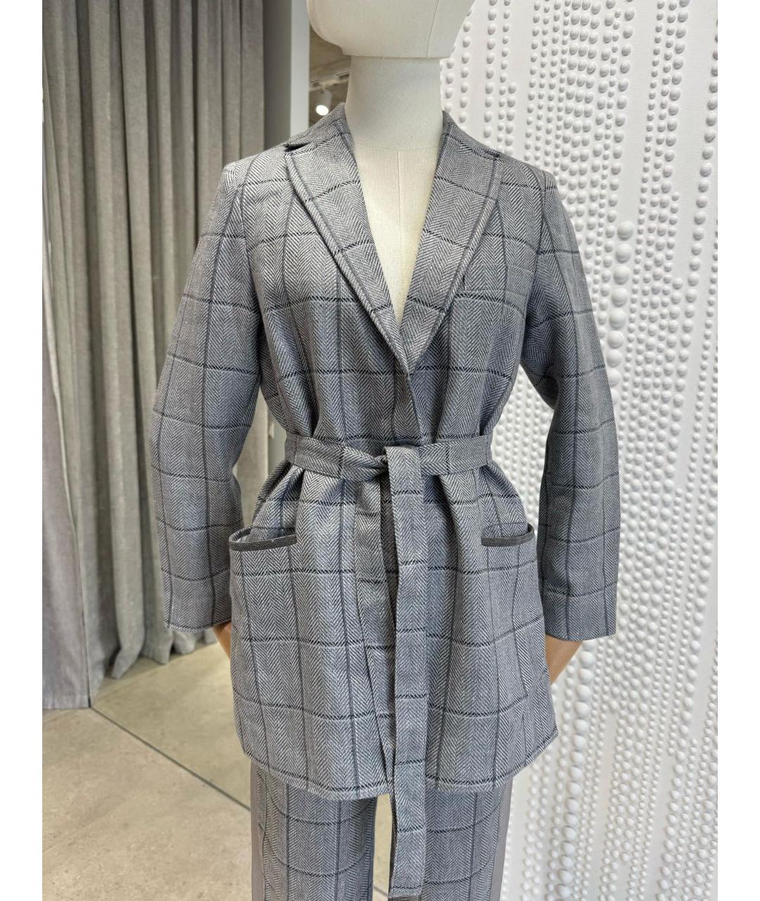 FABIANA FILIPPI Серый хлопковый костюм с брюками, фото 2