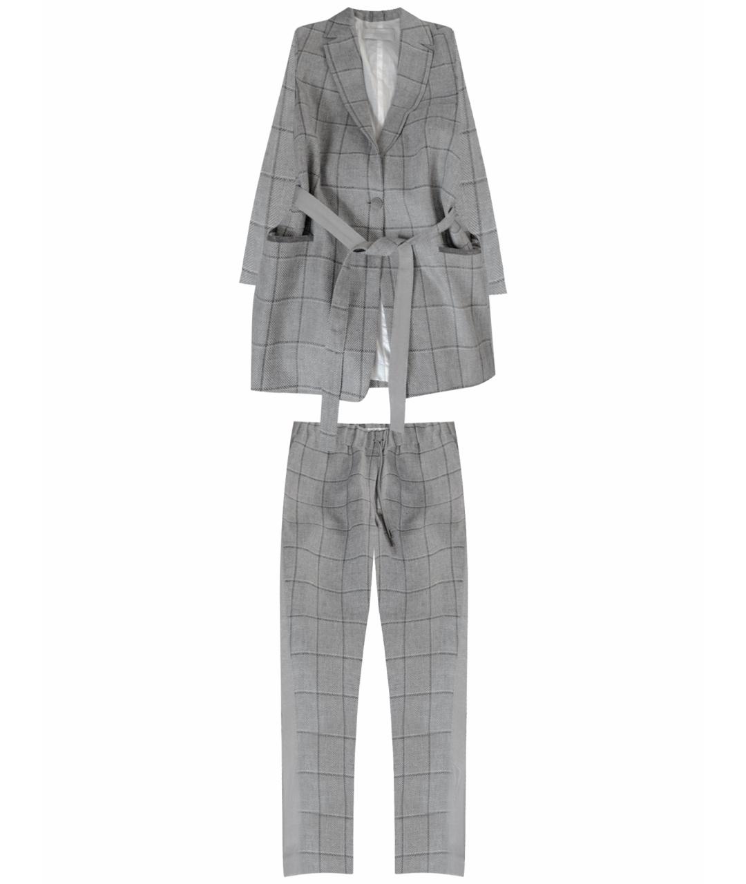 FABIANA FILIPPI Серый хлопковый костюм с брюками, фото 1