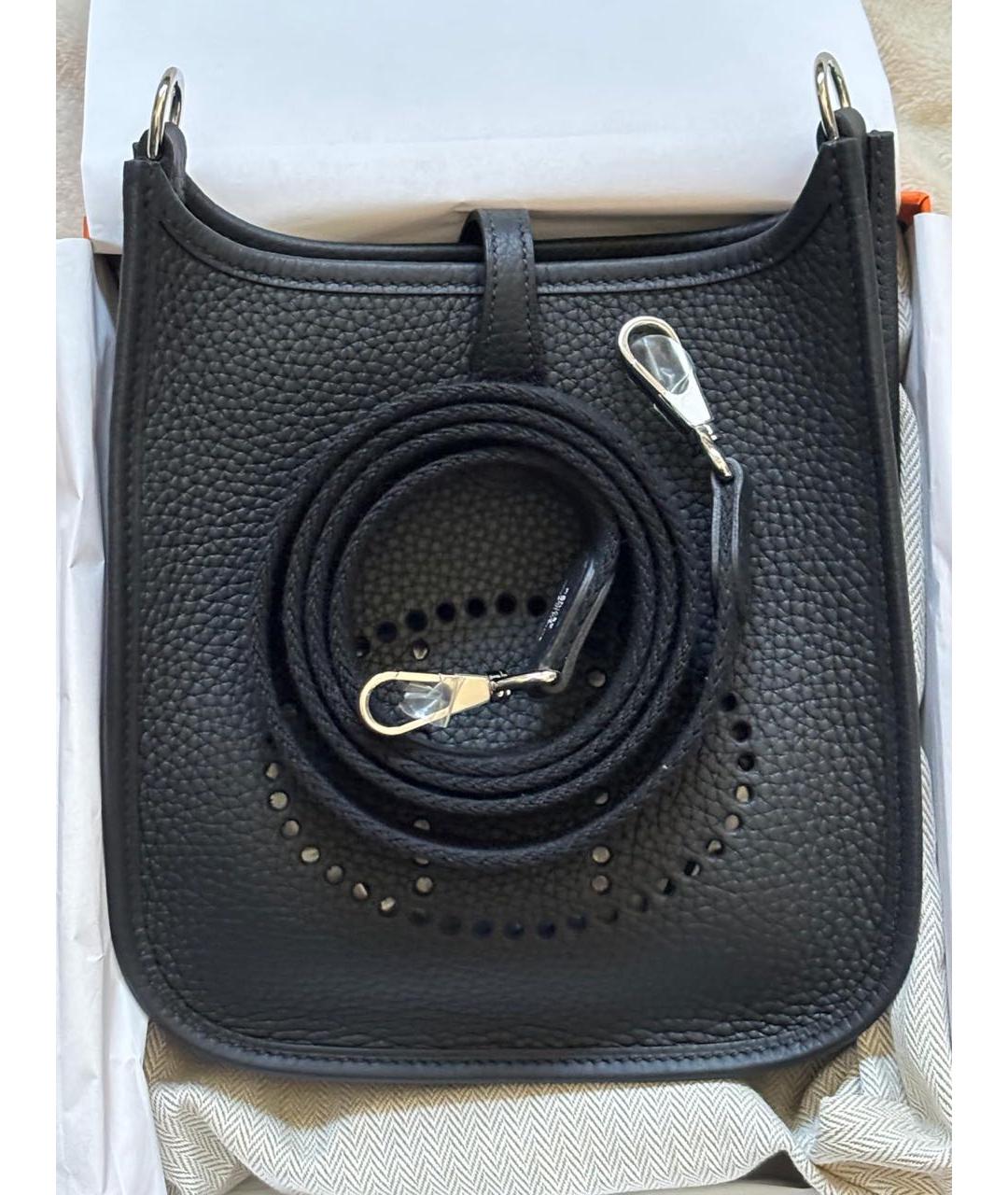 HERMES Черная кожаная сумка через плечо, фото 2